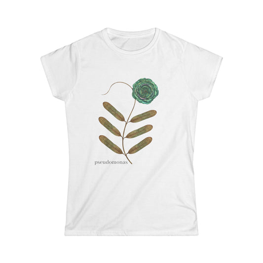 Pseudomonas Imaginary Flower Botanical Microbiology Women's Tee White