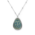 Oval Pendant Necklace Vintage Caduceus Medical Symbol Teardrop Locket