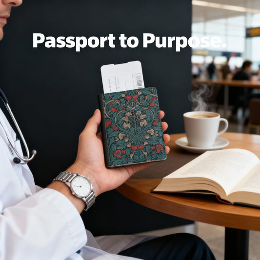 Elegant Cauduceus Passport Cover travel wallet for medics