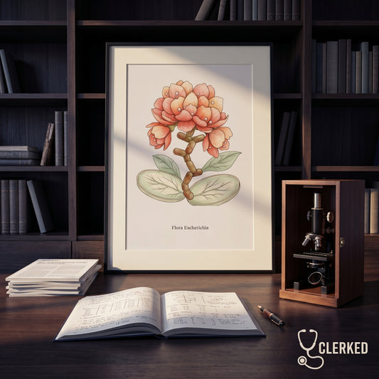 Botanical Escherichia Imaginary Microbiology Fine Art Poster
