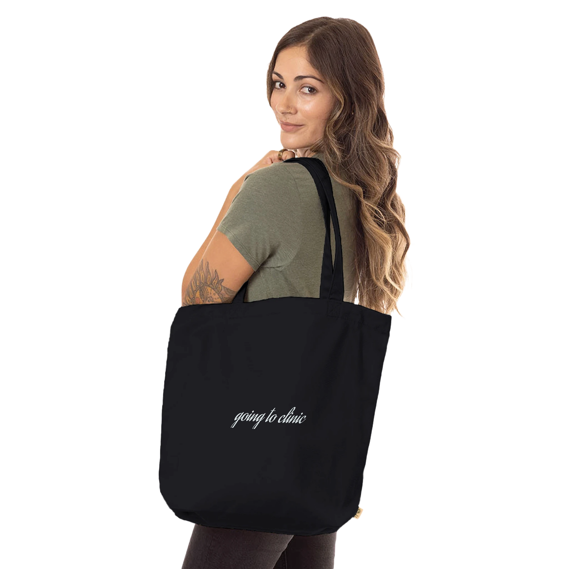 Going to Clinic Tote Bag organic canvas bag view 2