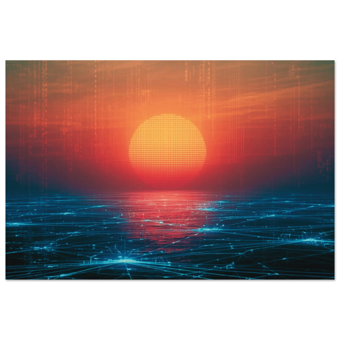 Sunrise in the Machine Garden Oil on Canvas view 2