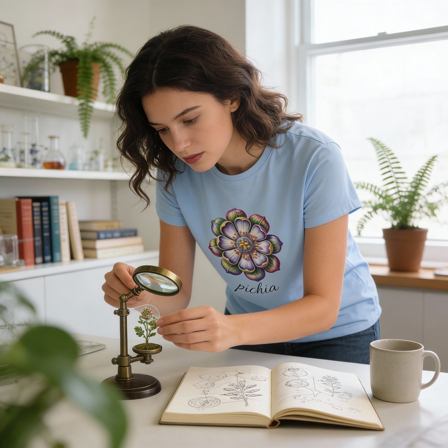 Botanical Pichia Hybrid Tee Yeast Bloom illustration view 3