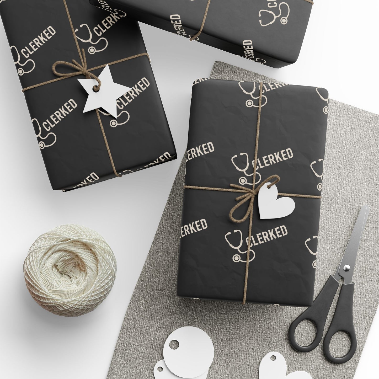 Wrapping Paper — Black Script “Sealed & Celebrated” Gift Wrap