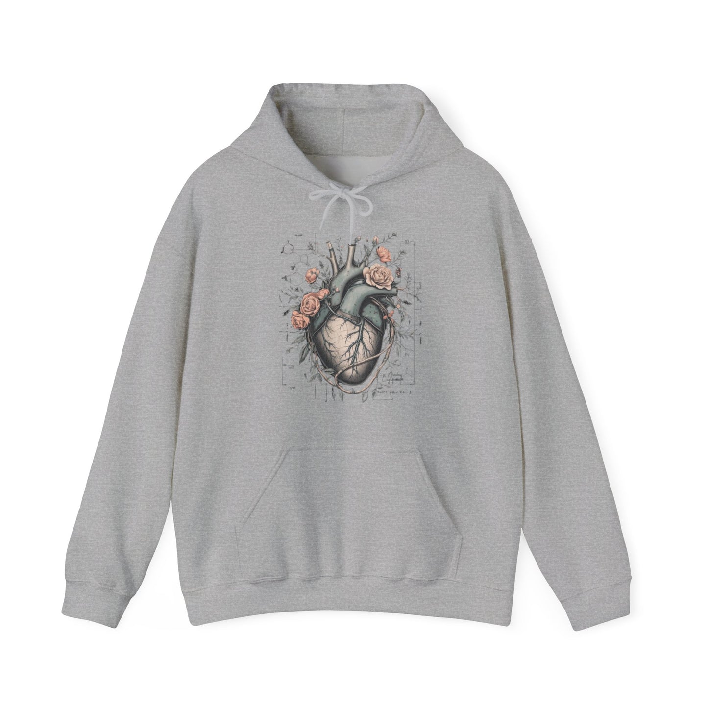 Anatomical Heart Floral Clerked Hoodie designer medical apparel