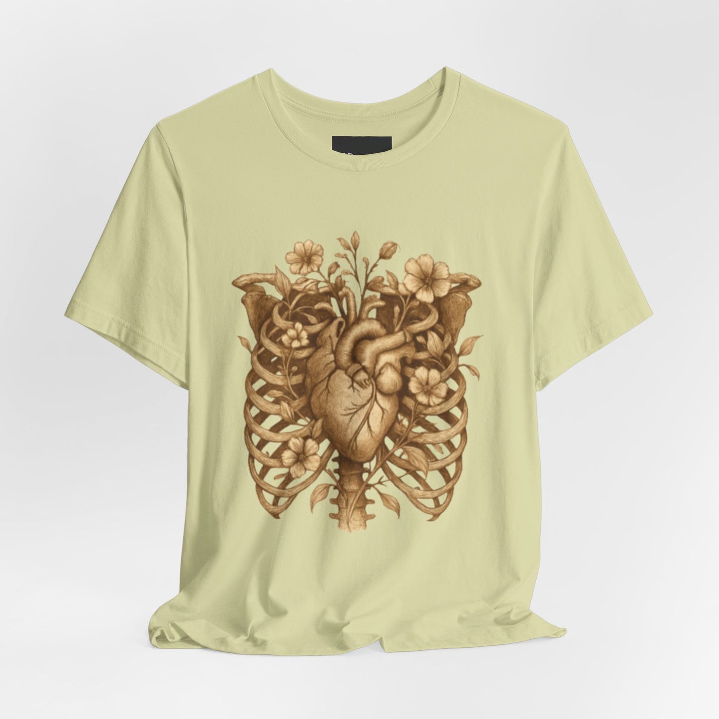 Anatomy Botanical Heart Sepia Tee - Medical Art Apparel