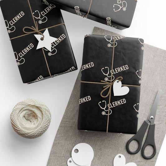 Wrapping Paper — Black Script “Sealed & Celebrated” Gift Wrap