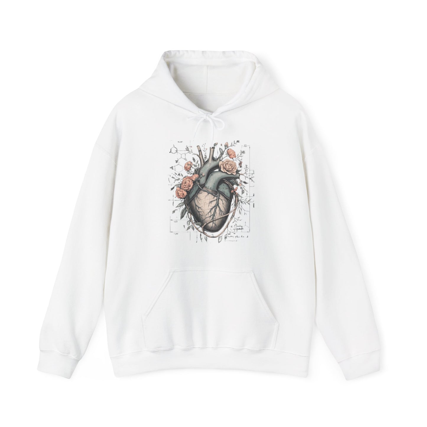 Anatomical Heart Floral Clerked Hoodie art of medicine apparel