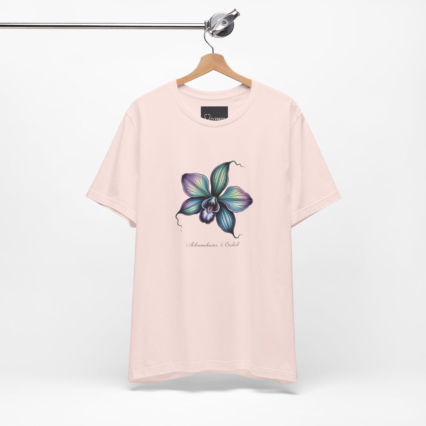 Botanical Orchid Microbial Tee turquoise floral view 5