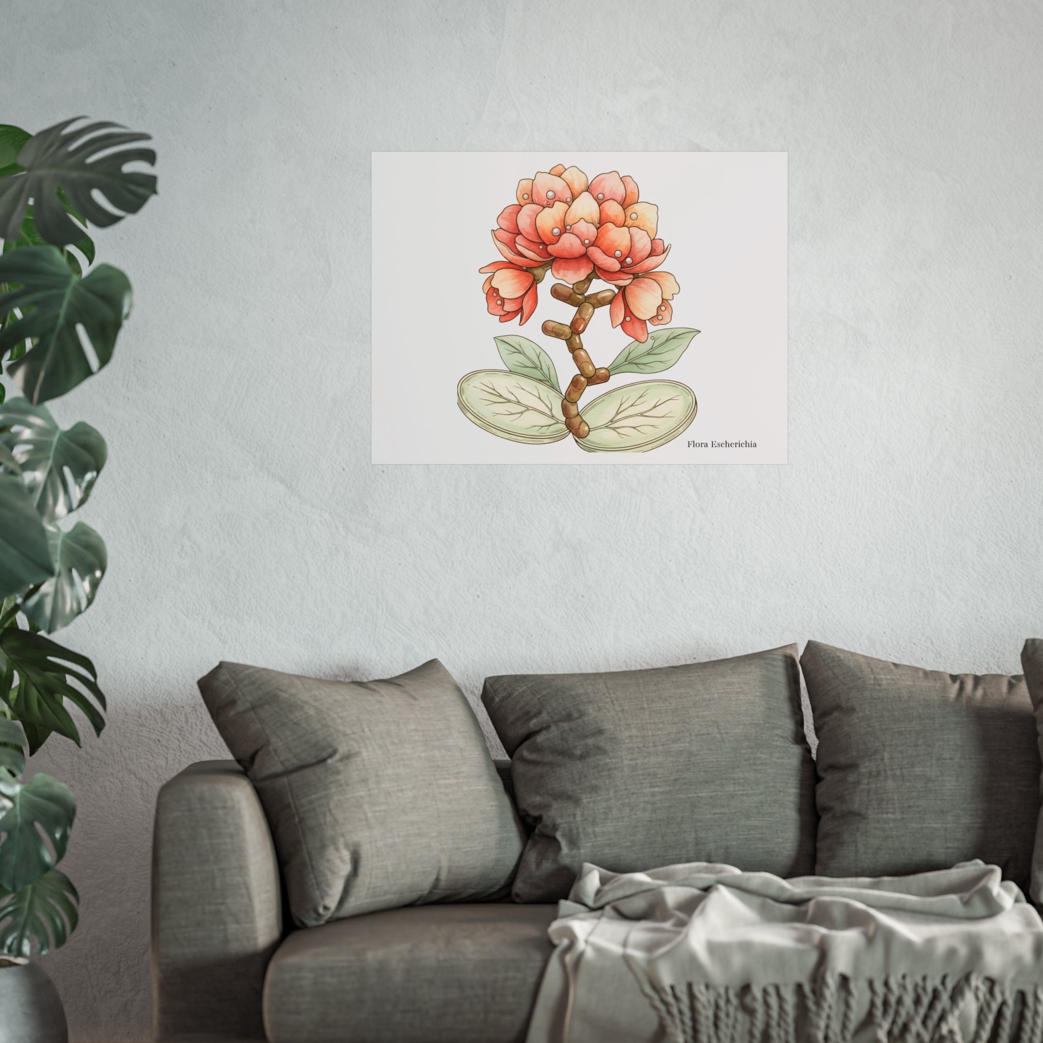 Botanical Escherichia Imaginary Microbiology Fine Art Poster