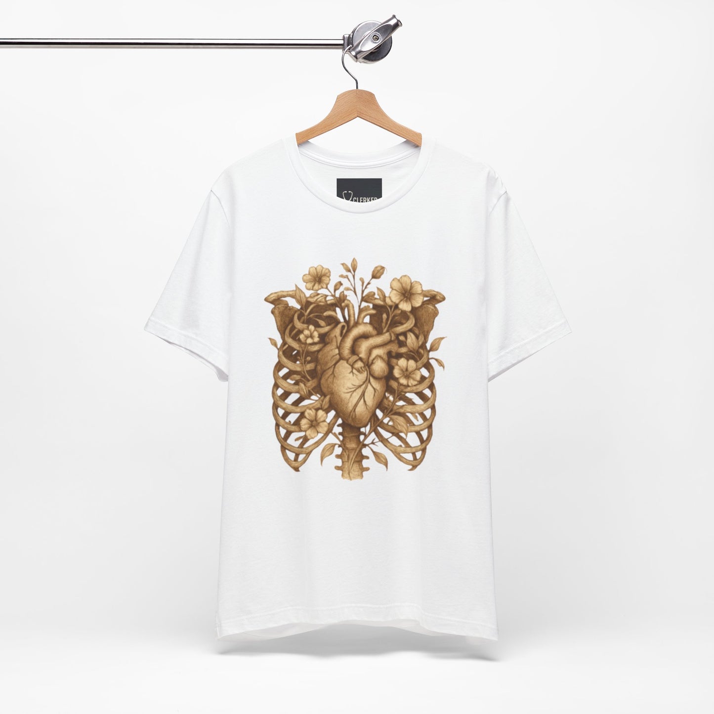 Anatomy Botanical Heart Sepia Tee - Medical Art Apparel