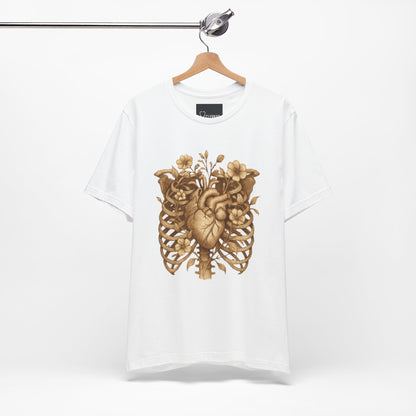 Anatomy Botanical Heart Sepia Tee - Medical Art Apparel