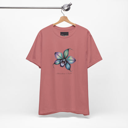 Botanical Orchid Microbial Tee turquoise floral view 7