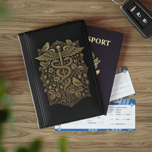 Caduceus Passport Cover – Medical Travel Wallet for Doctors & Nurses