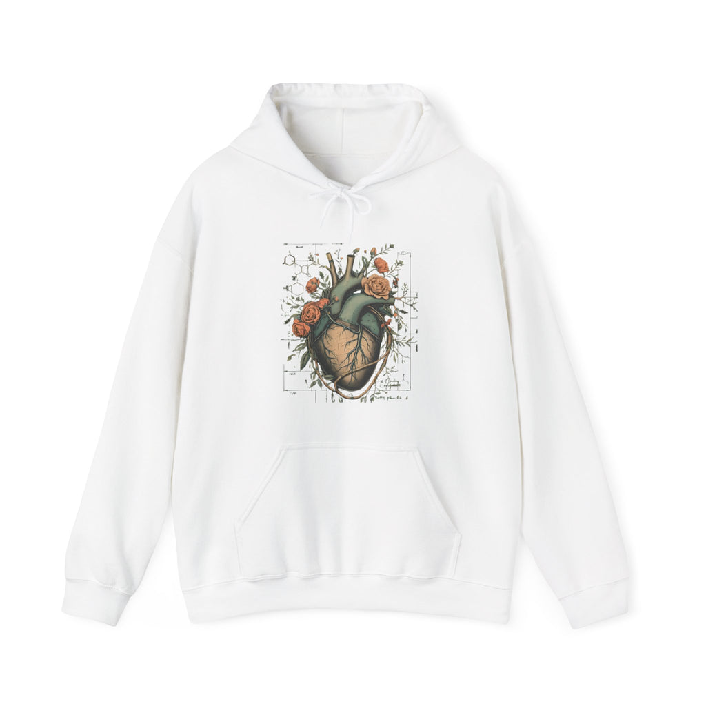 Anatomical Heart Floral Clerked Hoodie