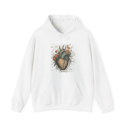 Anatomical Heart Floral Clerked Hoodie