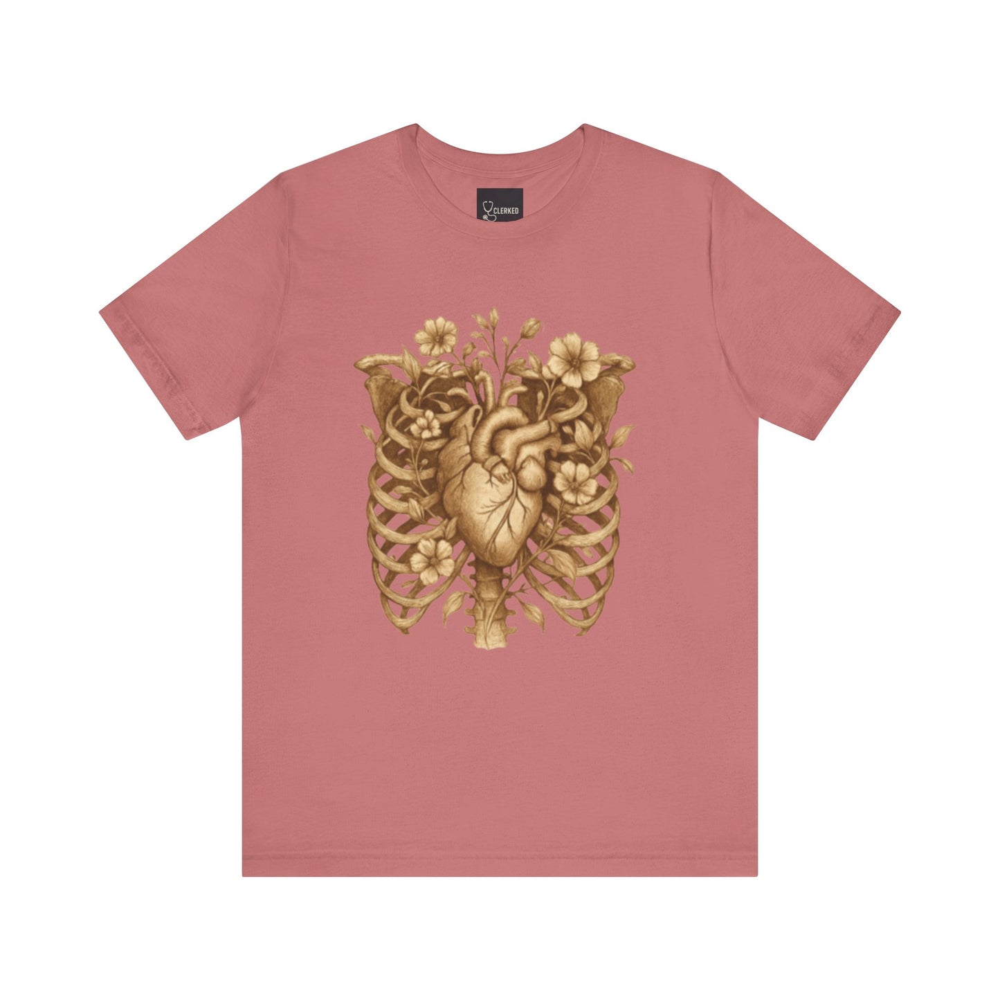 Anatomy Botanical Heart Sepia Tee healthcare career style shirt
