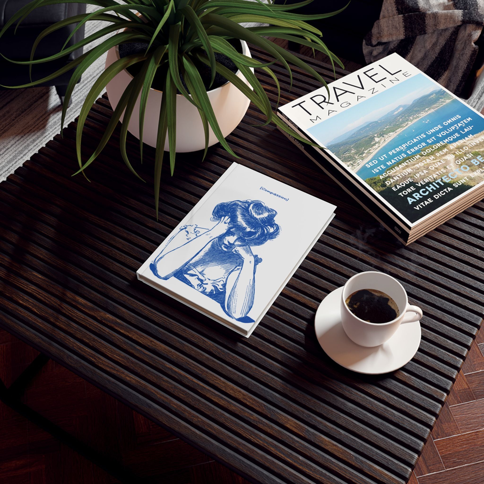 Blue Vintage Sketch Compassion Notebook unique healthcare gift notebook