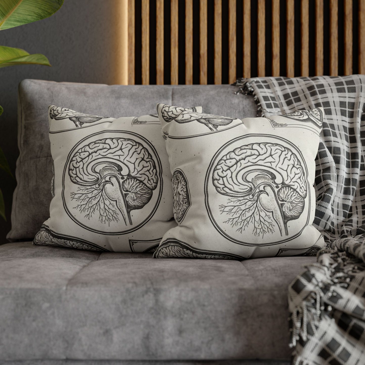Vintage Brain Scan Throw Pillow Art of Medicine decor 3