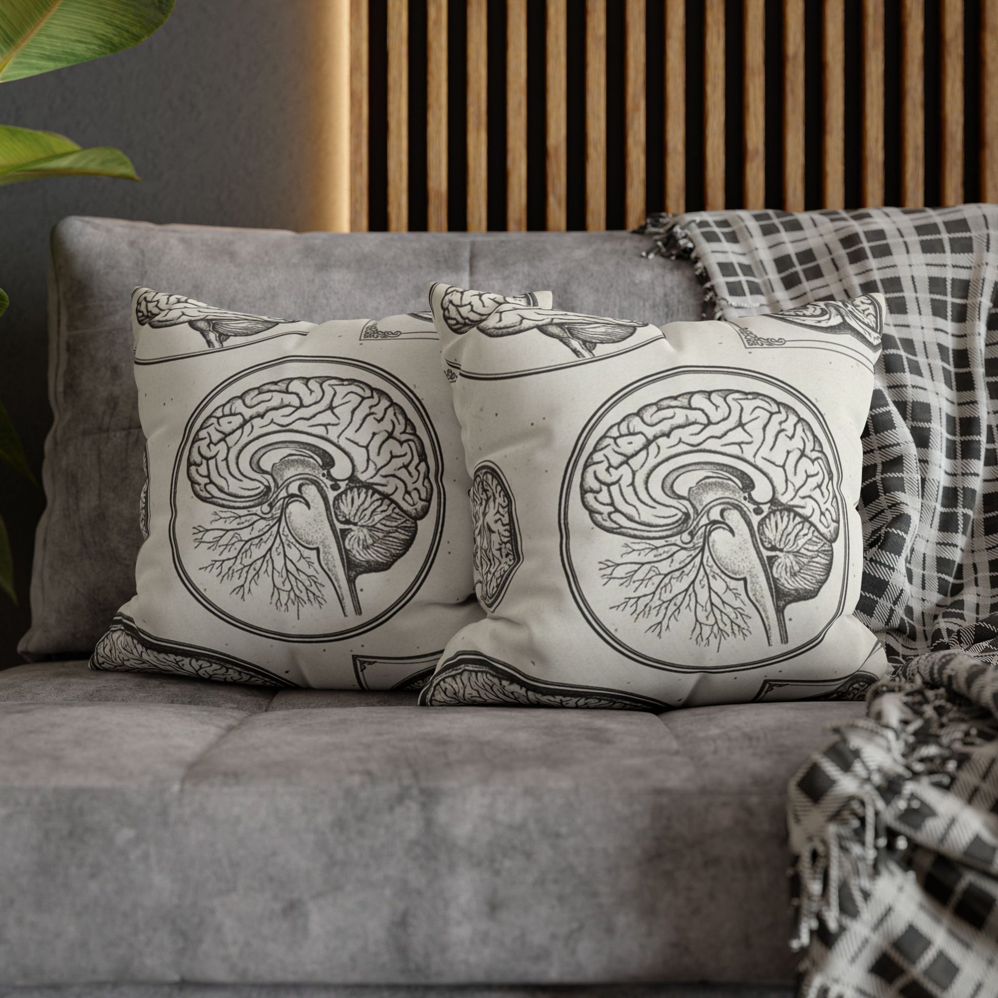 Vintage Brain Scan Throw Pillow Art of Medicine decor 3