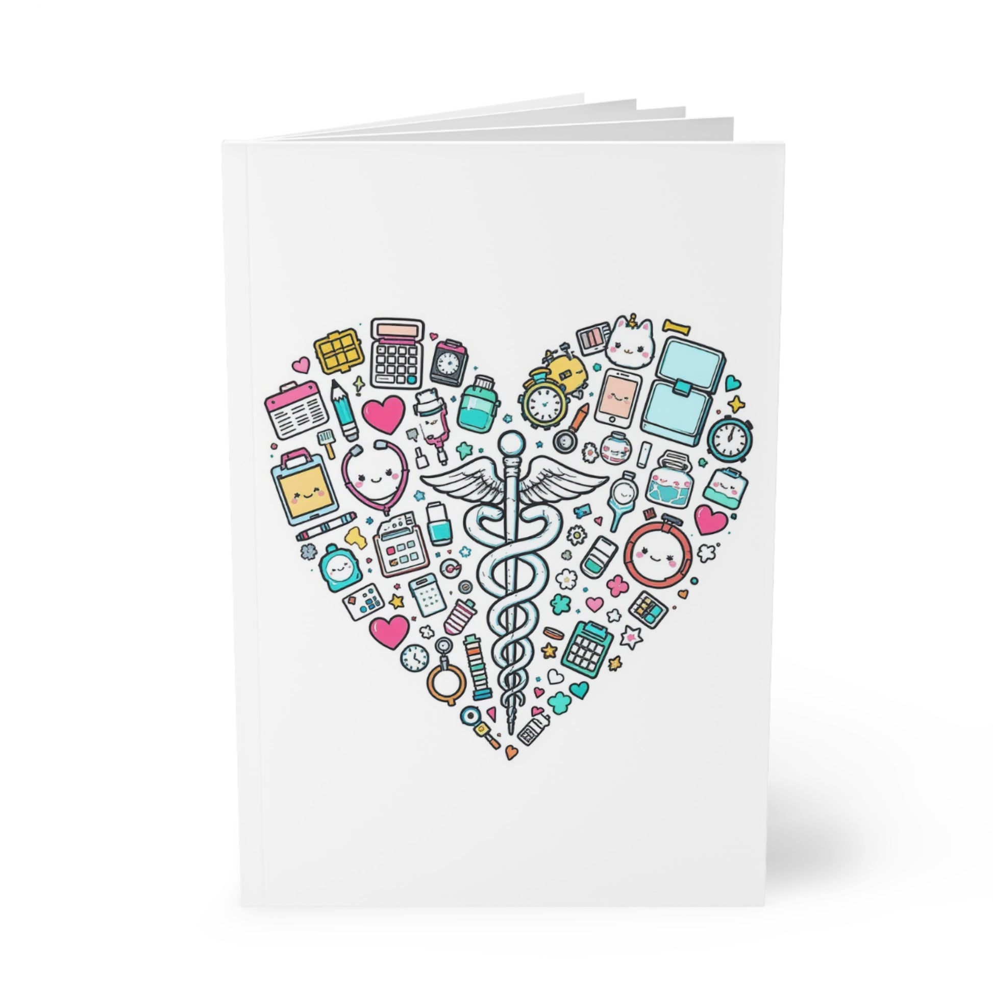 Heart Happy Caduceus Notebook unique nurse gift notebook