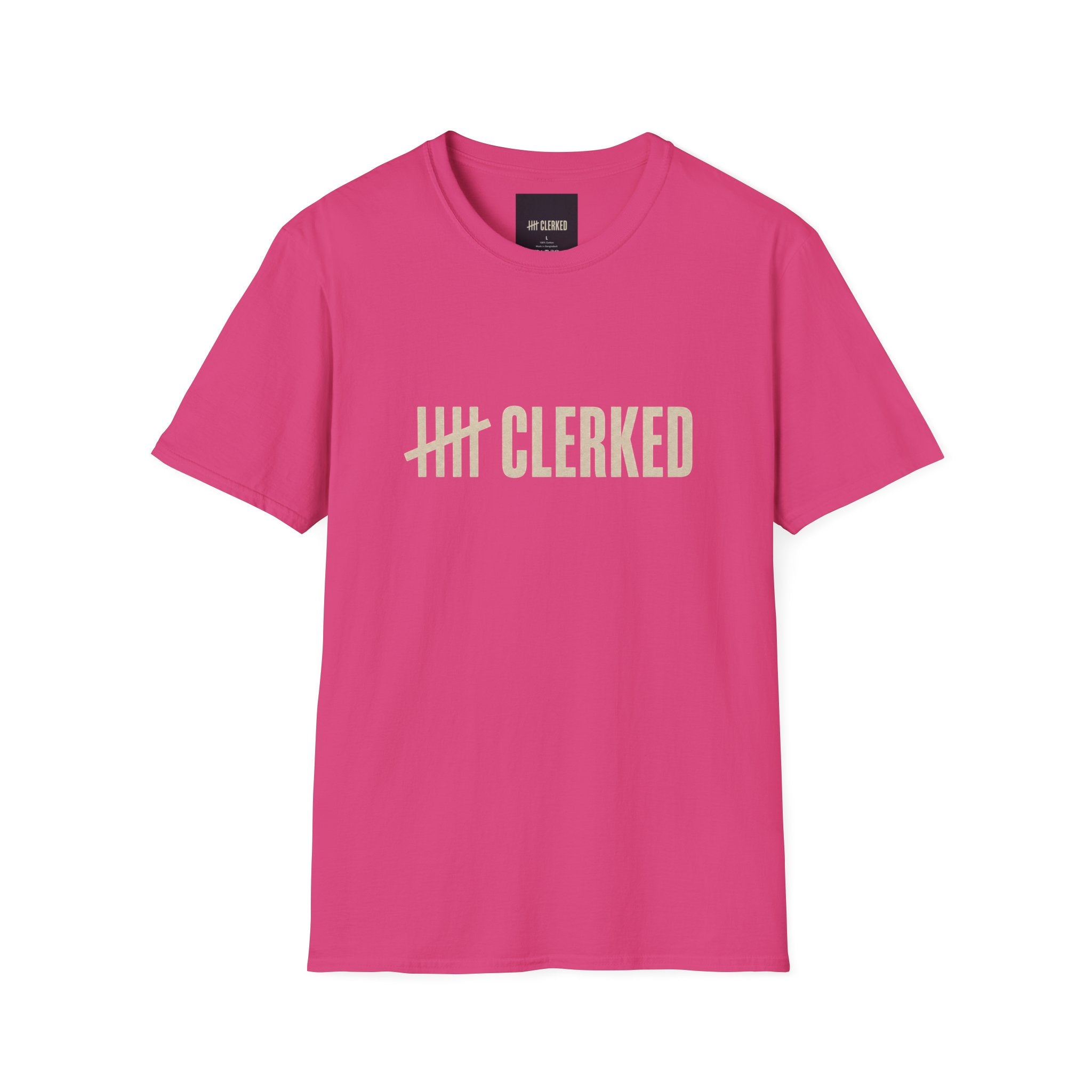 Flagship graphic tee by Clerked in premium cotton, front view