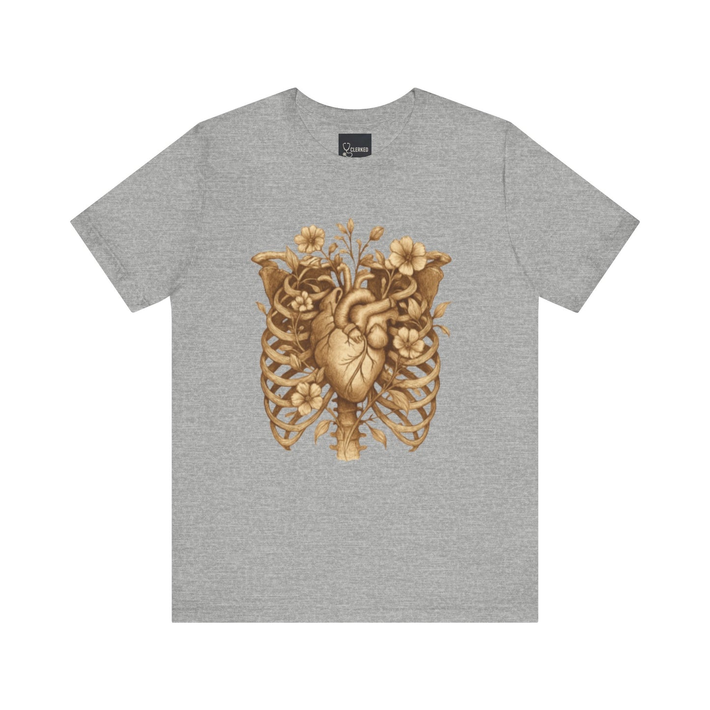 Anatomy Botanical Heart Sepia Tee unique medical career apparel