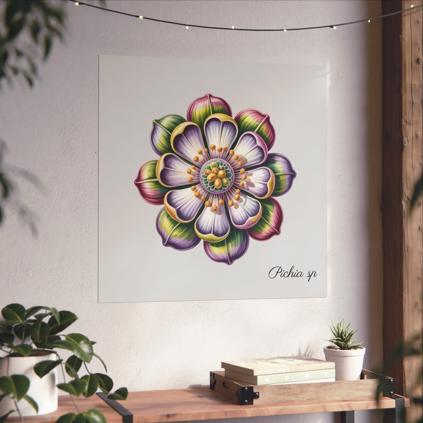 Botanical Pichia Imaginary Microbiology Fine Art Poster