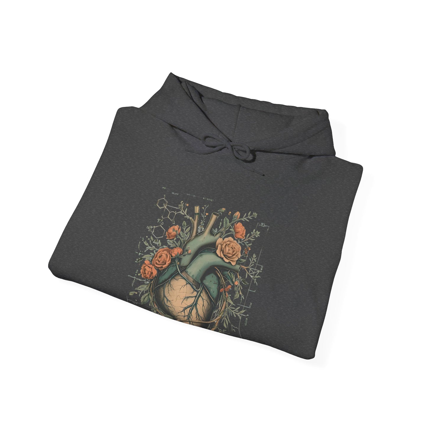 Anatomical Heart Floral Clerked Hoodie