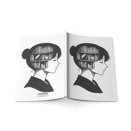 Bookish Mind Notebook monochrome illustration journal