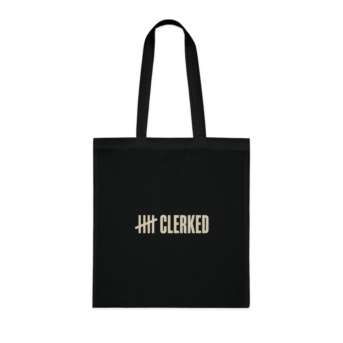 Minimalist cotton tote bag carried over the shoulder while shopping