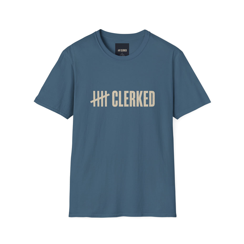 Flagship graphic tee by Clerked in premium cotton, front view