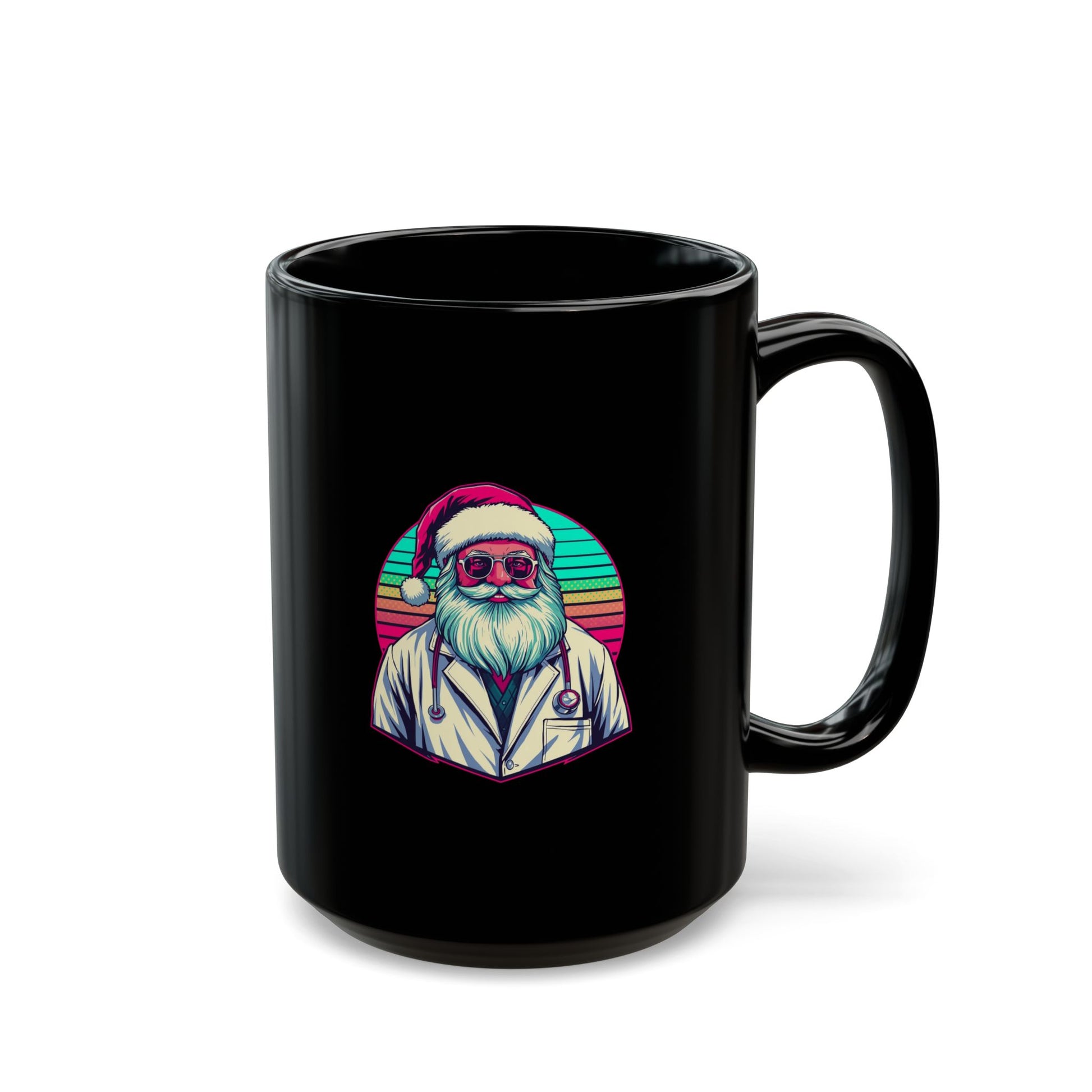 Retro Neon Santa Coffee Mug retro santa illustration mug