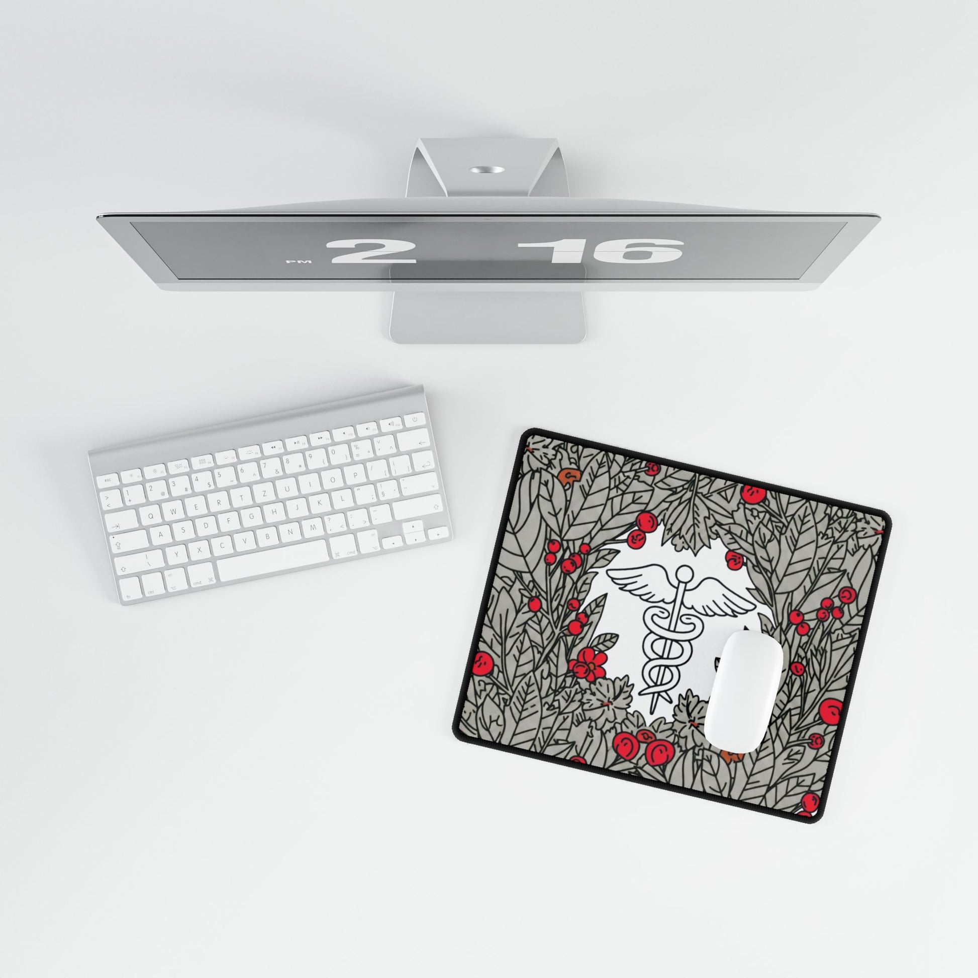 Medical Caduceus Desk Mat floral nurse and doctor pad view 5