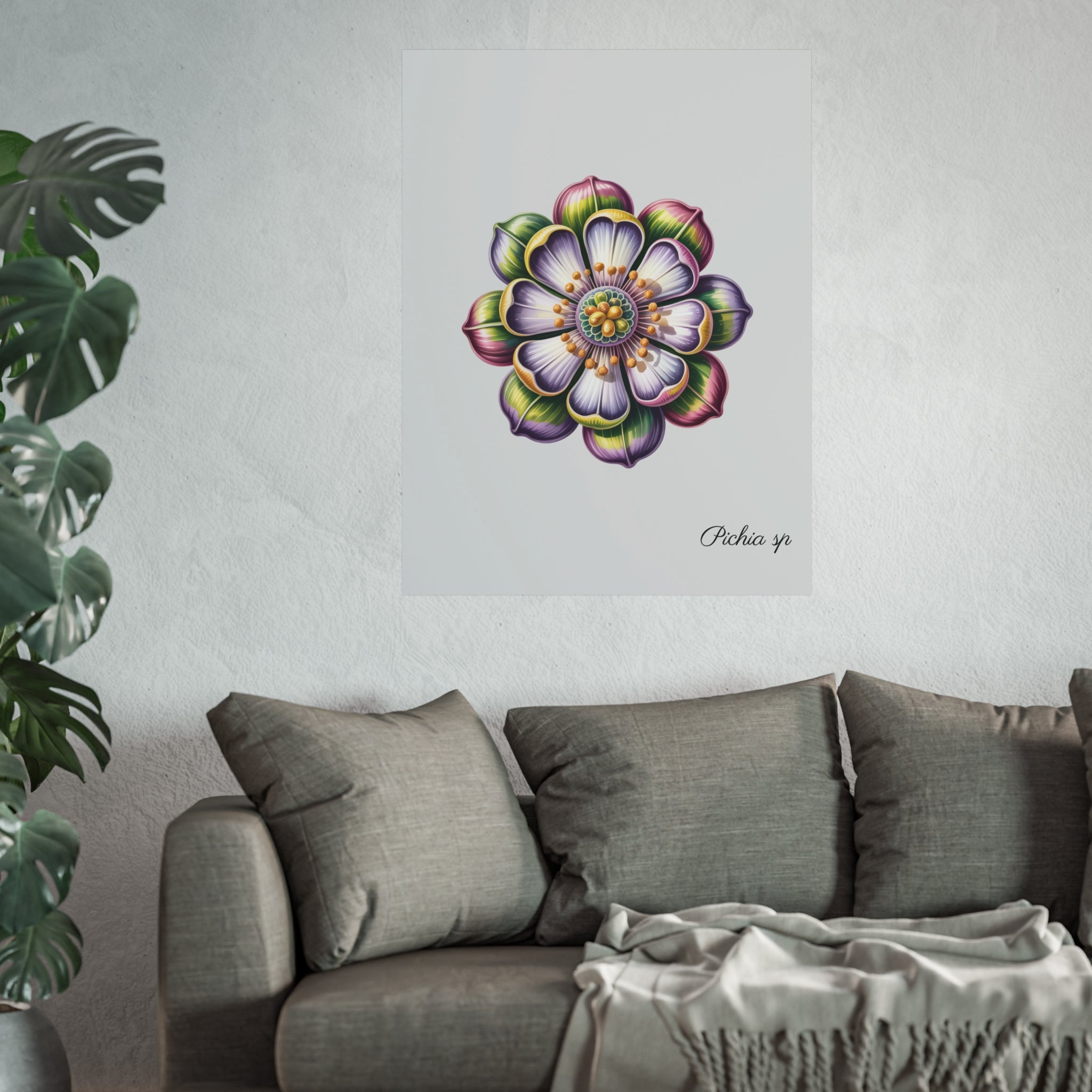 Botanical Pichia Imaginary Microbiology Fine Art Poster