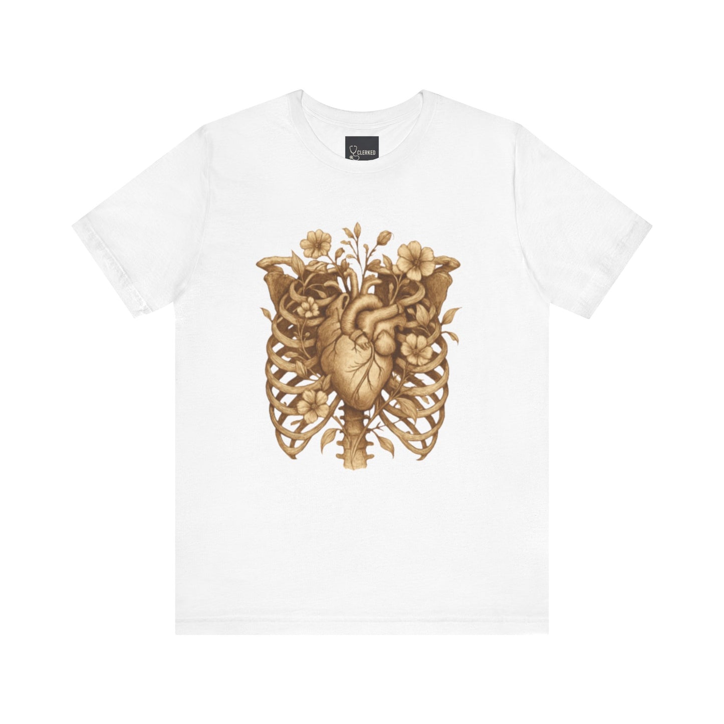 Anatomy Botanical Heart Sepia Tee vintage medical illustration shirt
