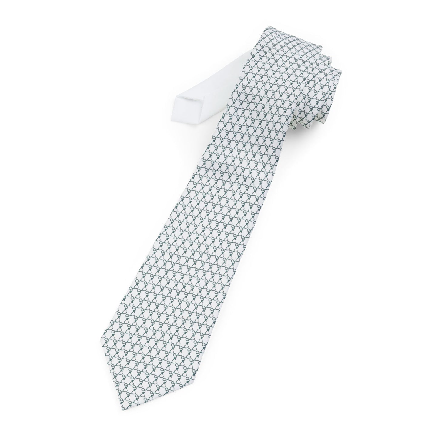 Silver Stethoscope Honeycomb Necktie