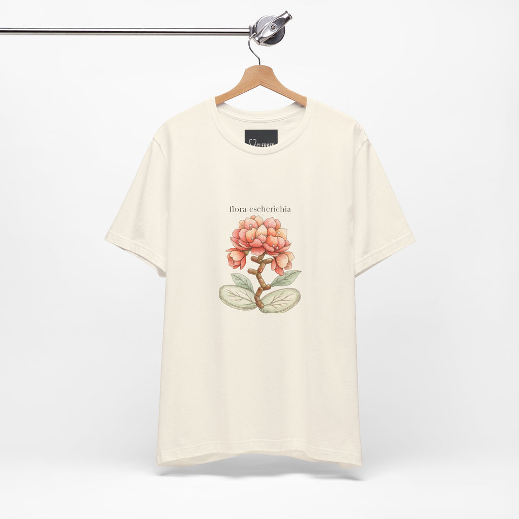 E Coli Imaginary Flower Botanical Microbiology Artistic Tee - Medical Art Apparel