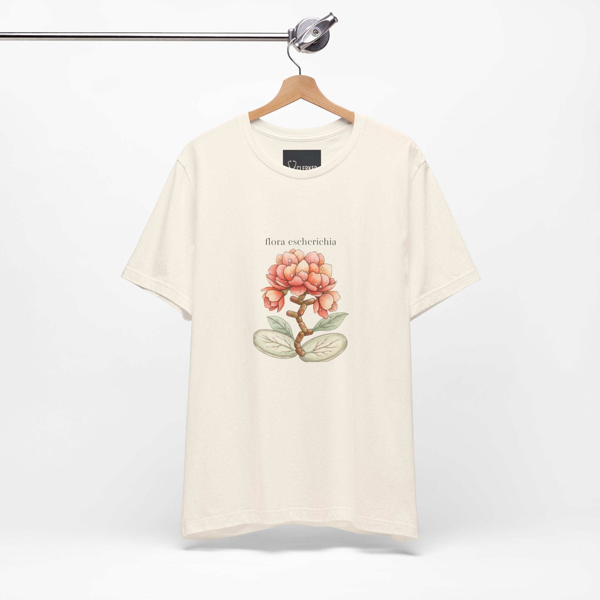 E Coli Imaginary Flower Botanical Microbiology Artistic Tee - Medical Art Apparel