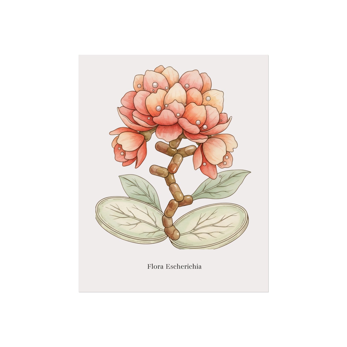 Botanical Escherichia Imaginary Microbiology Fine Art Poster