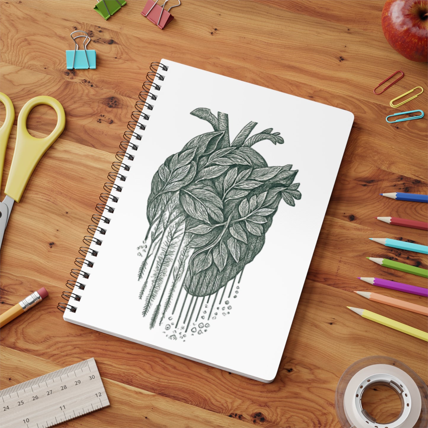 Botanical Heart Spiral Notebook unique medical school graduation gift
