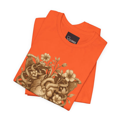 Anatomy Botanical Heart Sepia Tee - Medical Art Apparel