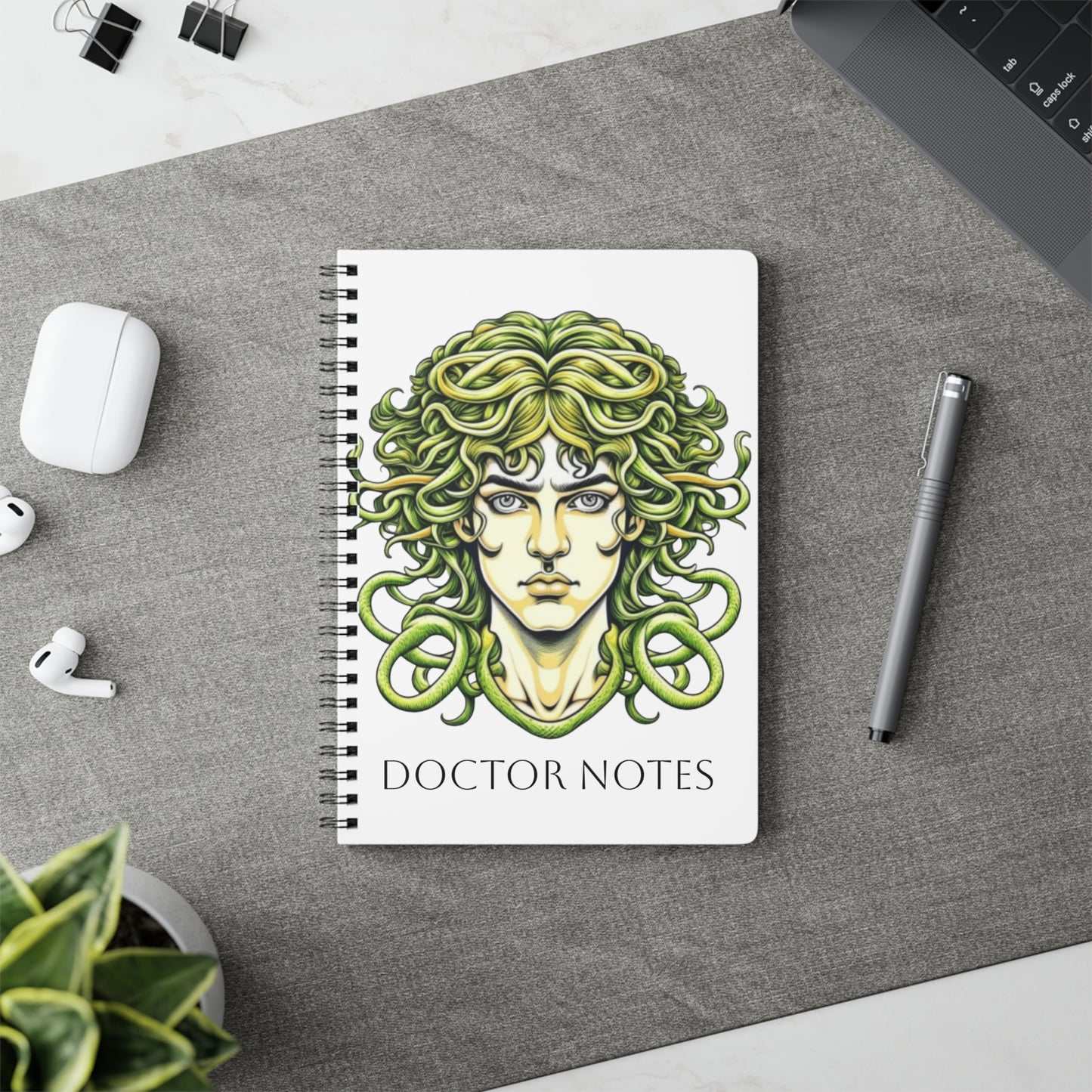 Medusa Doctor Notes Notebook mythic medical spiral journal