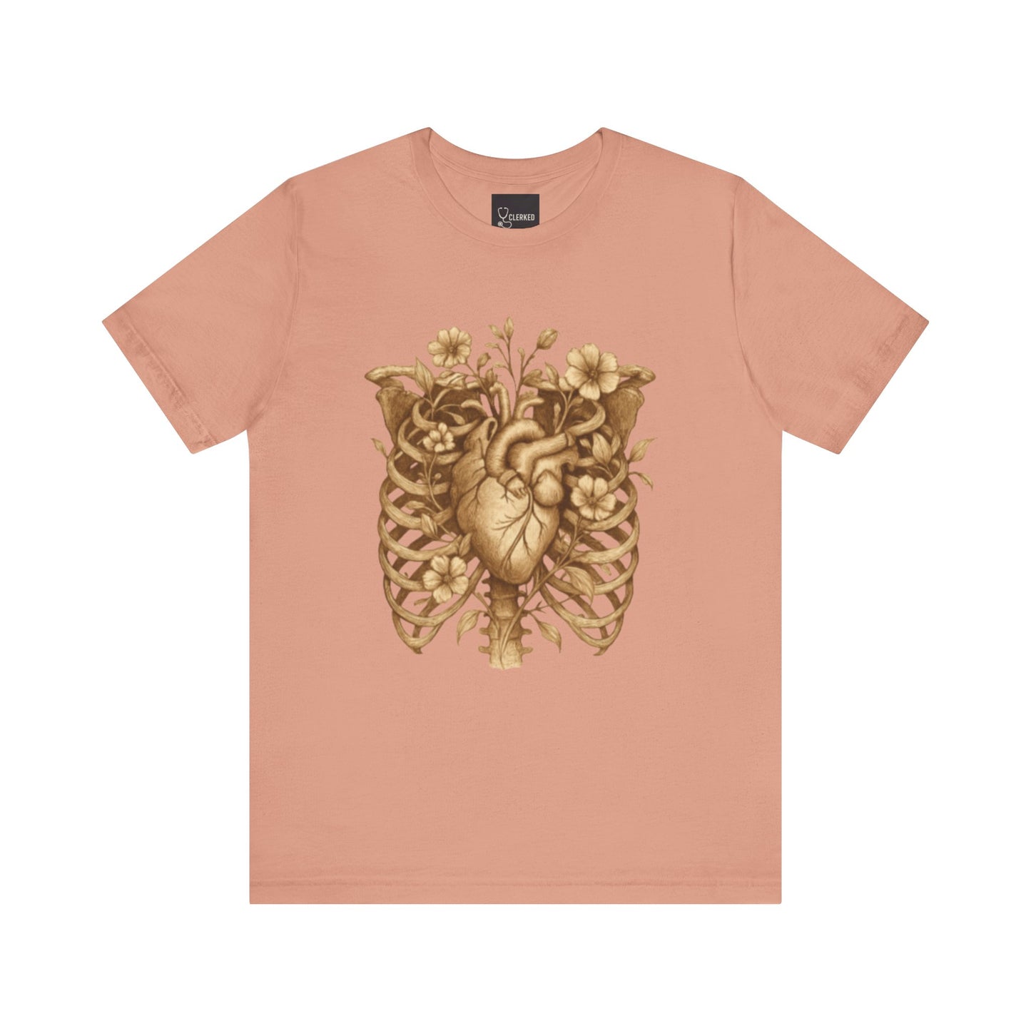 Anatomy Botanical Heart Sepia Tee anatomical illustration design shirt