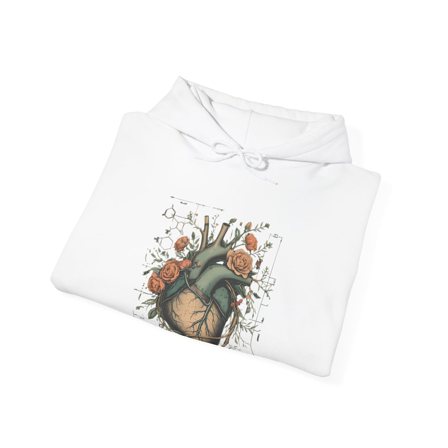 Anatomical Heart Floral Clerked Hoodie