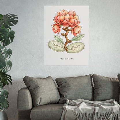 Botanical Escherichia Imaginary Microbiology Fine Art Poster