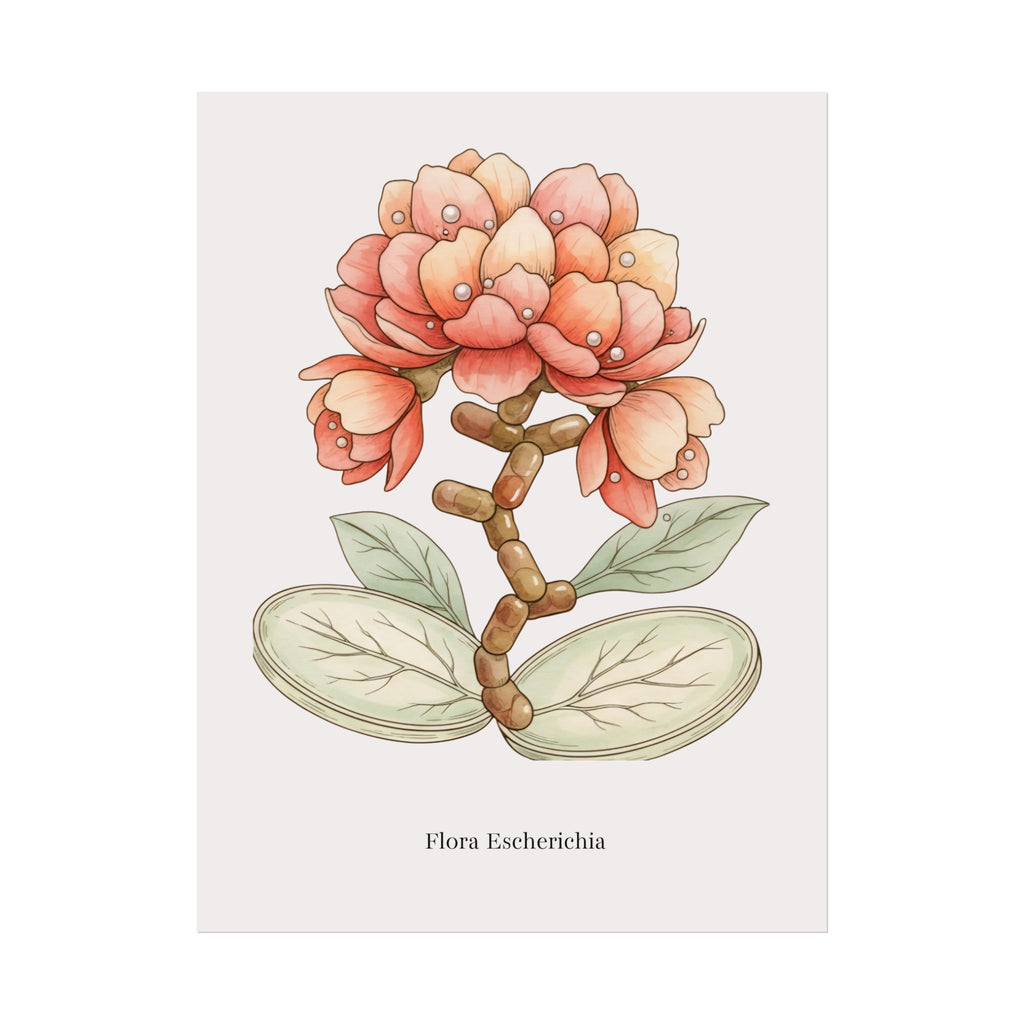 Botanical Escherichia Imaginary Microbiology Fine Art Poster