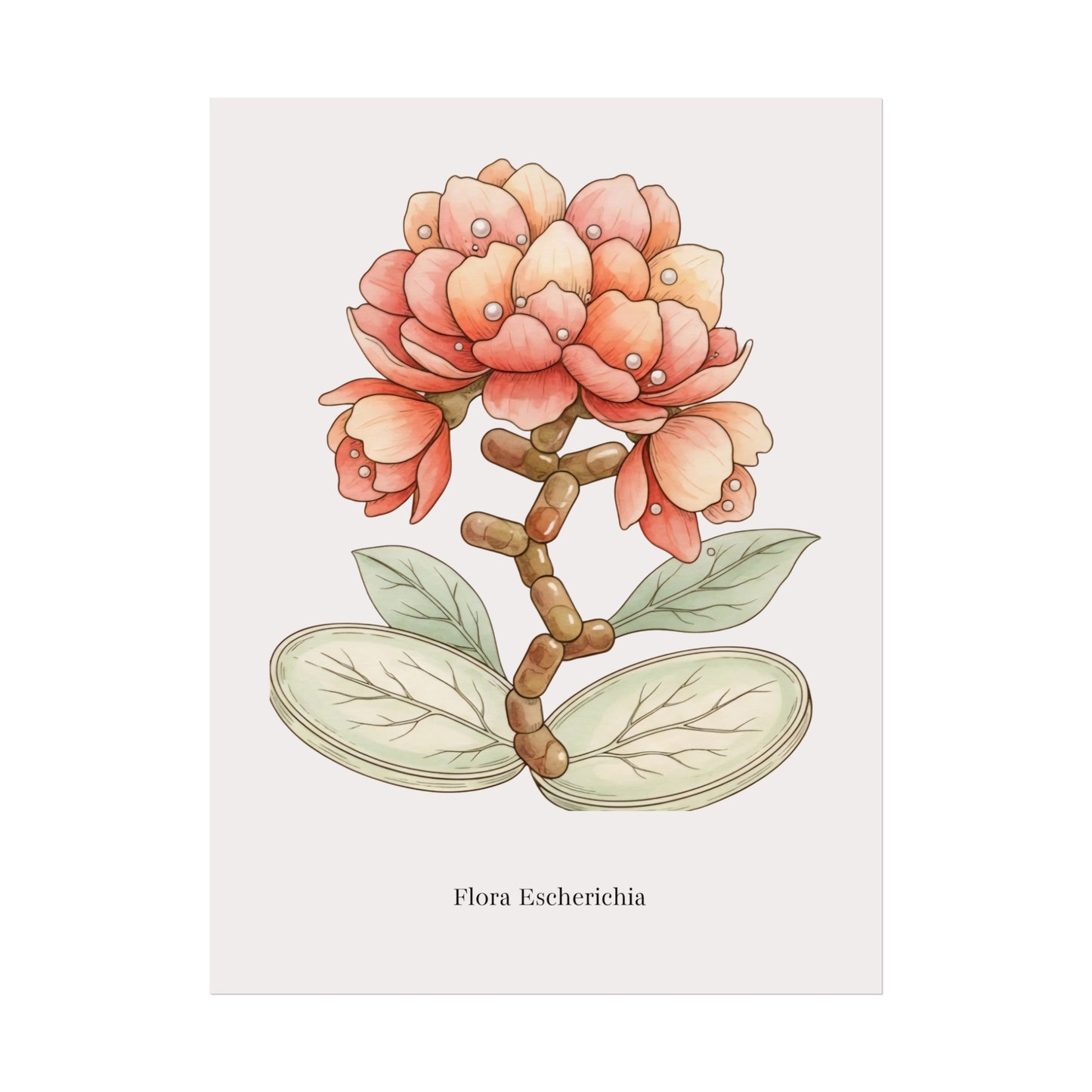 Botanical Escherichia Imaginary Microbiology Fine Art Poster