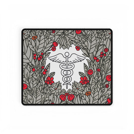 Medical Caduceus Desk Mat floral medical office gear view 4