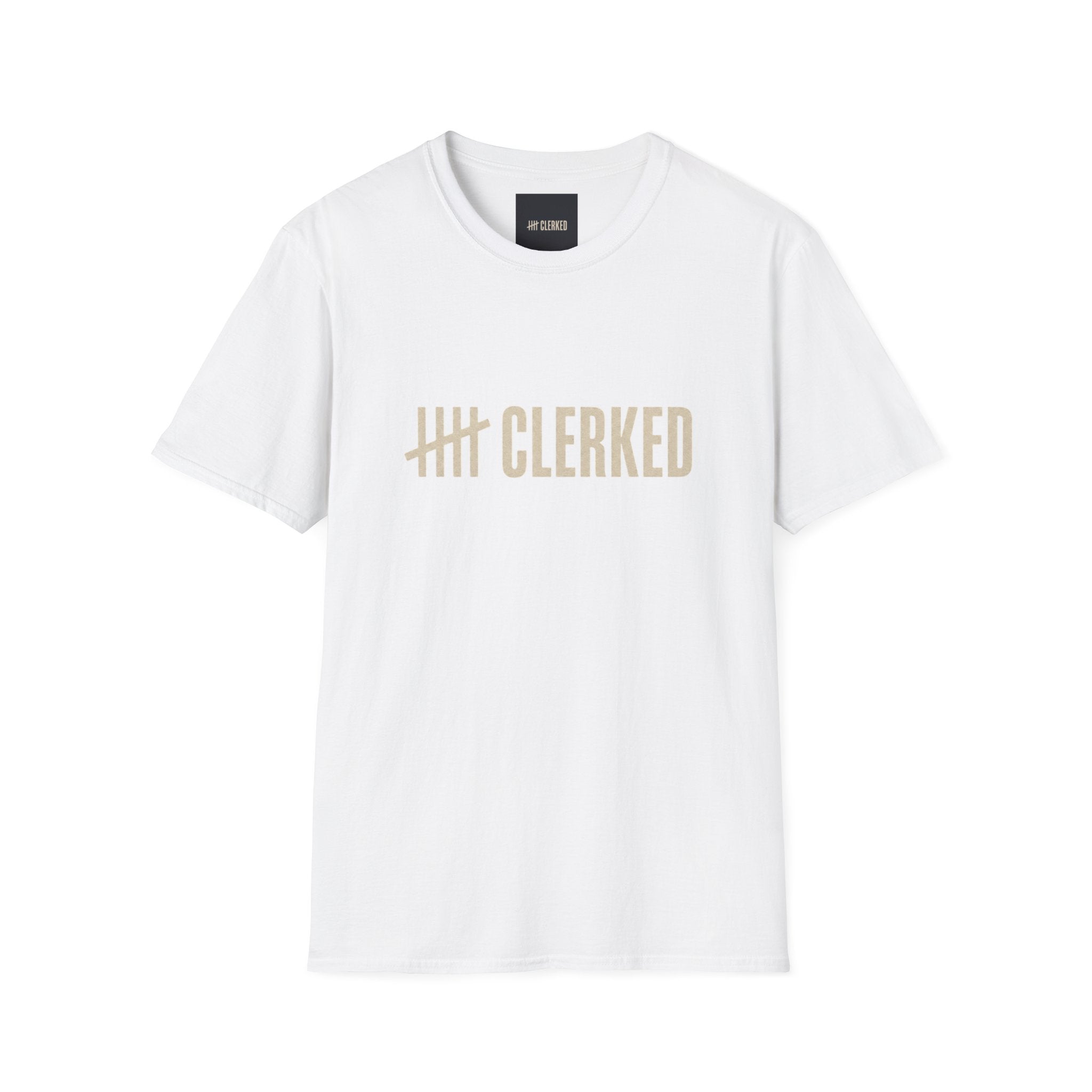 Flagship graphic tee by Clerked in premium cotton, front view